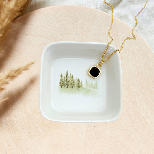 Watercolor Forest Jewelry Dish